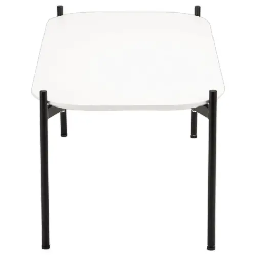 Table basse MEET 100 x 50 Blanc pieds noirs