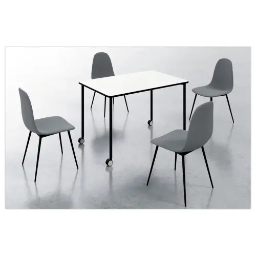 Table roulante FEX OFFICE 116 x 50 cm Blanc pieds noirs