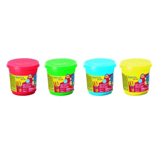 Pâte à modeler Giotto bé-bé - 2 x 6 couleurs assorties + 3 x jaune + 3 x rouge - lot de pots 18