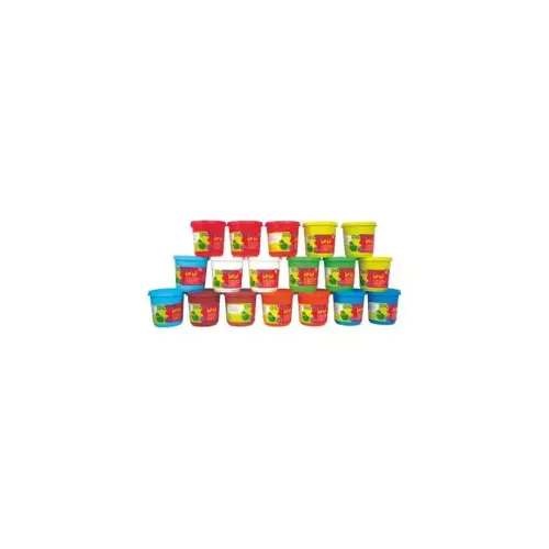 Pâte à modeler Giotto bé-bé - 2 x 6 couleurs assorties + 3 x jaune + 3 x rouge - lot de pots 18