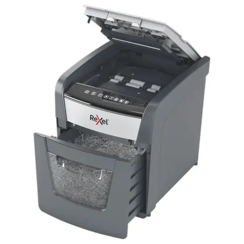 Destructeur de documents Optimum Auto+ 50X - Coupe Crois&eacute;e - 50 feuilles - 20L - REXEL 