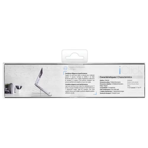 Support pour ordinateur portable compact iClick - Écrans jusqu'à 17" - Pliable - T'nB