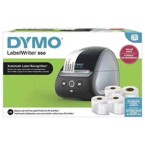 Imprimante d'étiquettes Bundle DYMO LW550 + 4 rouleaux d'étiquettes