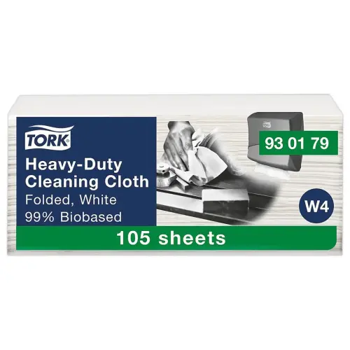 Chiffon de nettoyage W4 - Ultra résistant - Biosourcé - Blanc - TORK