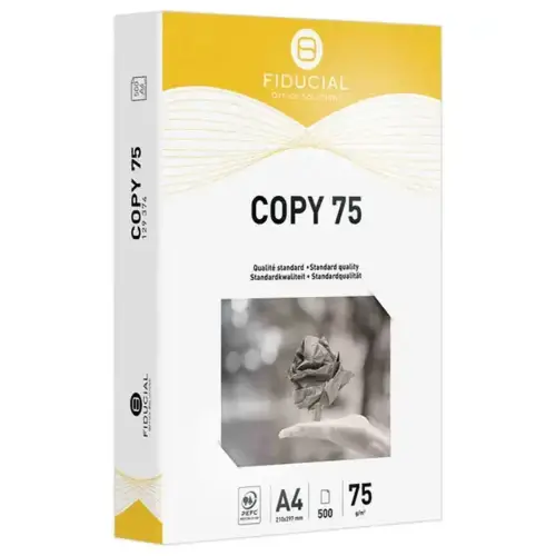 5 Ramettes de 500 feuilles de papier blanc A4 75g COPY 75 - FIDUCIAL