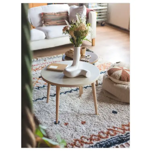 Table basse unie upcyclée Beige