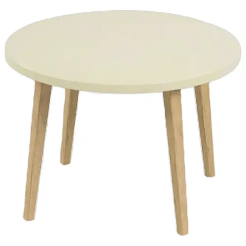 Table basse unie upcyclée beige montée