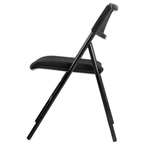 Chaise pliante r&eacute;sille pi&egrave;tement en acier &eacute;poxy noir 