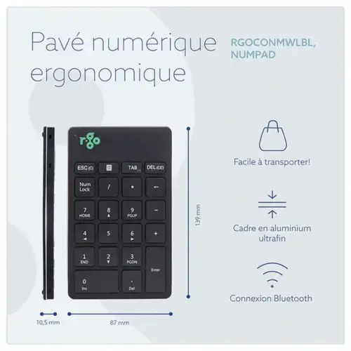 Pavé numérique bluetooth R-GO