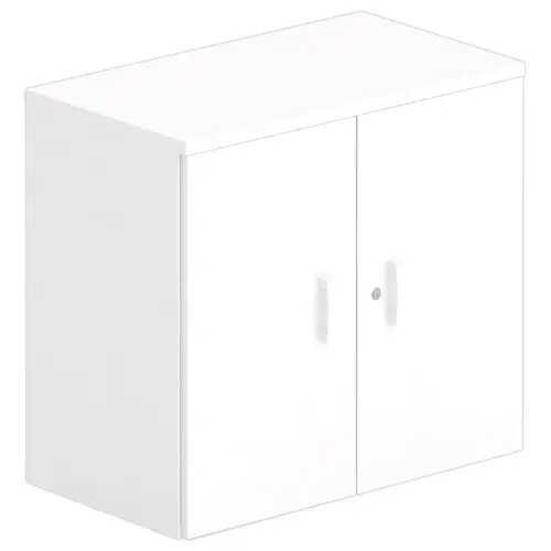 Armoire m&eacute;lamine 2 portes blanc hauteur 73 cm 