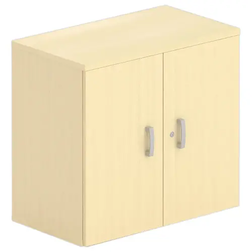 Armoire basse m&eacute;lamine 2 portes 73x80x42cm h&ecirc;tre 