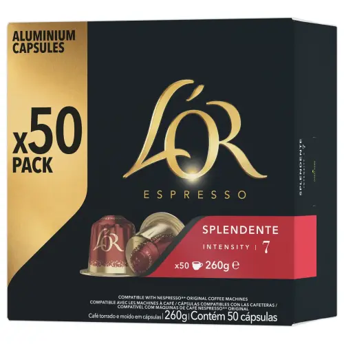 50 Capsules de café Espresso Splendente - Compatibles Nespresso - L'Or