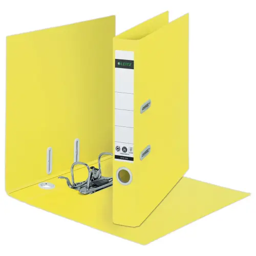 Classeurs à levier 180° Recyclé A4 - Dos 5 cm - jaune - LEITZ