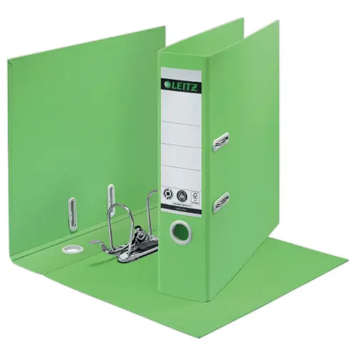 Classeurs &agrave; levier 180&deg;  Recycl&eacute; A4 - Dos 8 cm - Vert - LEITZ 