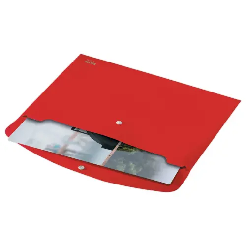 Pochette pression Leitz PP recyclé A4 rouge