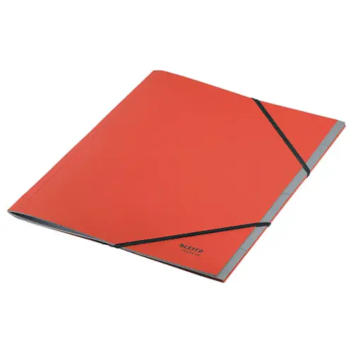 Trieur avec &eacute;lastiques LEITZ 6 touches- 100% recycl&eacute; - Rouge 