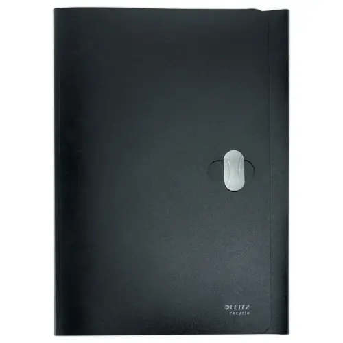 Chemise 3 rabats - A4 - PP recycl&eacute; - Noir - LEITZ 