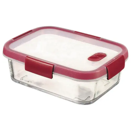 Boite alimentaire en verre rectangle 0,9L CURVER rouge