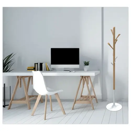 Portemanteau Tree bois/blanc 8 patères