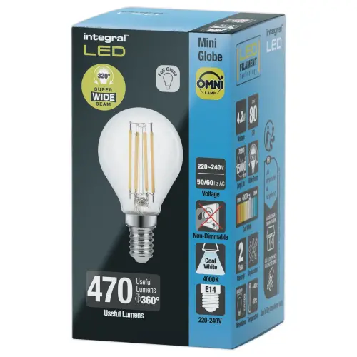 Ampoule LED Mini globe E14 4.2W 470LM 4000K claire