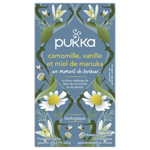 20 Sachets d'infusions bio - Camomille vanille miel - Pukka