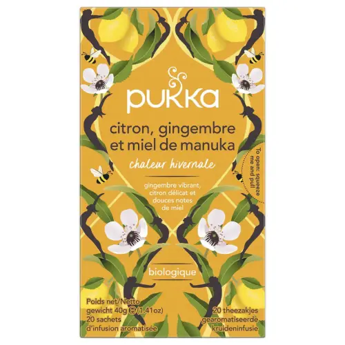 20 Sachets d'infusions bio - Citron gingembre miel - Pukka