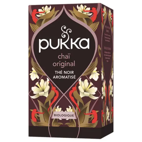 20 Sachets de thé noir chaï bio - Cannelle cardamome gingembre - Pukka