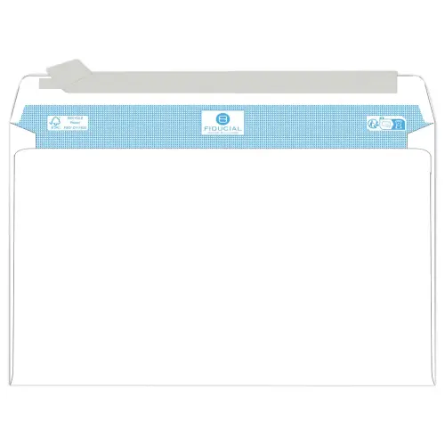 500 Enveloppes blanches recyclées 162 x 229 - 80 g - Bande siliconée - Fiducial