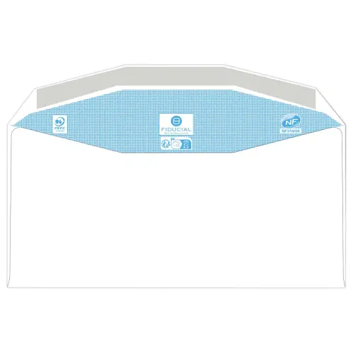 1000 enveloppes MSPA blanches 114x229 fen 45x100 80gr gommées Fiducial