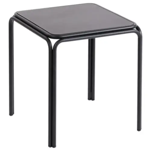 4 tabourets bas métal noirs intérieurs et extérieurs montés