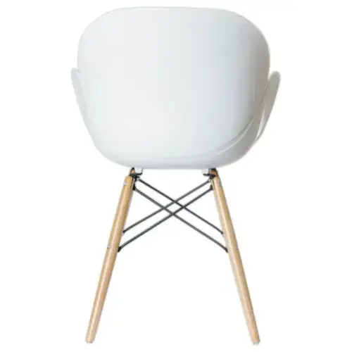 2 fauteuils PETALES pied hêtre assise blanche montés