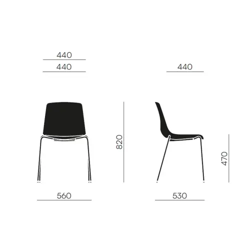 chaise polypro kaki 4 pieds kaki