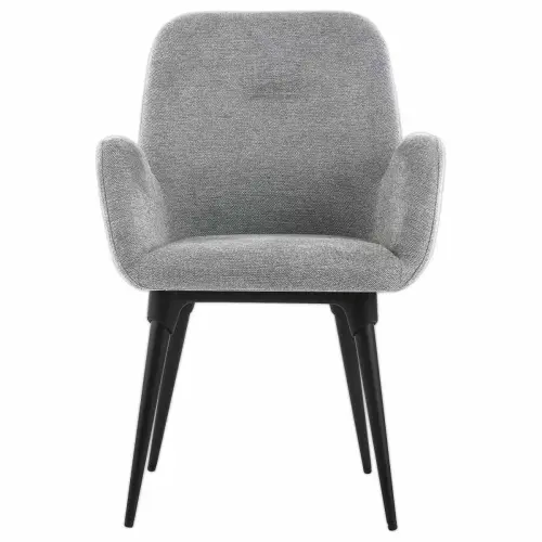 2 Fauteuils Tissu gris 4 pieds métal montés