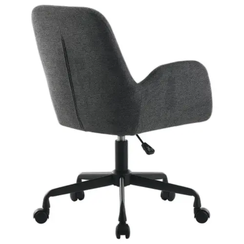 2 Fauteuils Tissu gris pi&eacute;tement &agrave; roulettes mont&eacute;s 