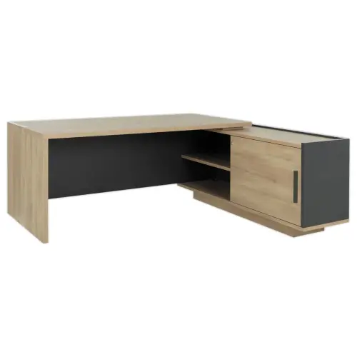 Bureau BARI Retour droit 180 cm chêne du bocage monté