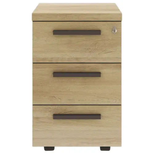 Caisson mobile 3 tiroirs BARi chêne dubocage anthracite monté