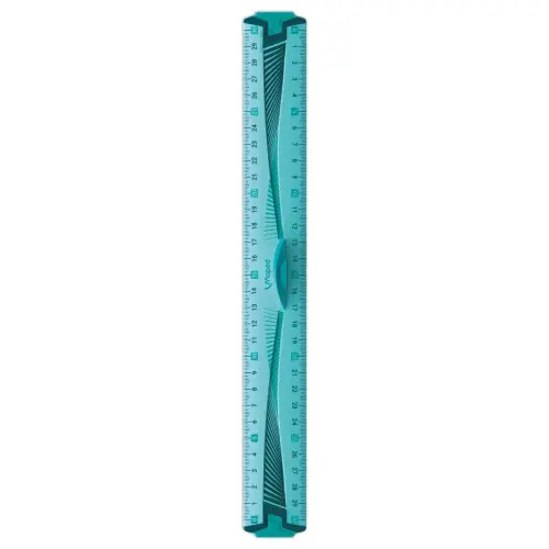 Triple-décimètre incassable - 20 cm - Bleu ou vert - Maped