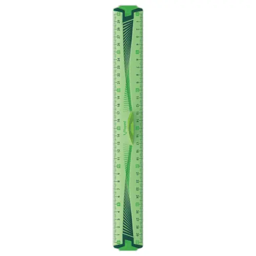 Triple-décimètre incassable - 20 cm - Bleu ou vert - Maped