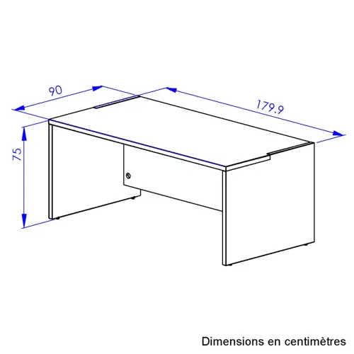 Bureau BARI 180 cm ch&ecirc;ne du bocage mont&eacute; 