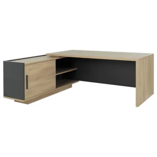 Bureau BARI Retour gauche 180 cm chênedu bocage monté
