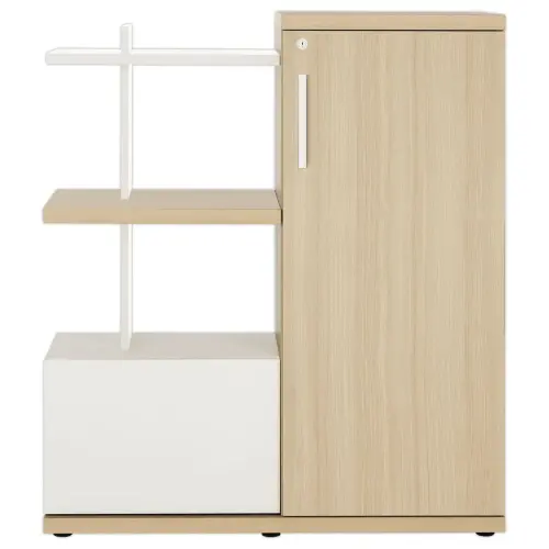 Meuble de rangement compact BARCELONE 2 portesch&ecirc;ne structur&eacute; mont&eacute; 
