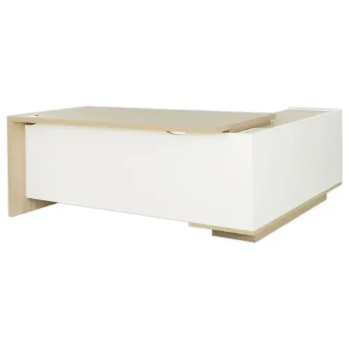Bureau BARI Retour gauche 180 cm chênestructuré / blanc monté
