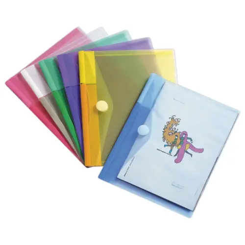 6 pochettes polypropyl&egrave;ne recycl&eacute; A5 - Assortis 