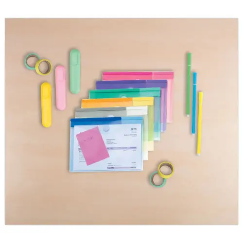 6 pochettes polypropyl&egrave;ne recycl&eacute; A5 - Assortis 