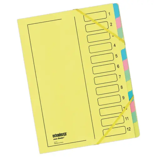 Trieur avec élastique - dos extensible renforcé - 12 compartiments
