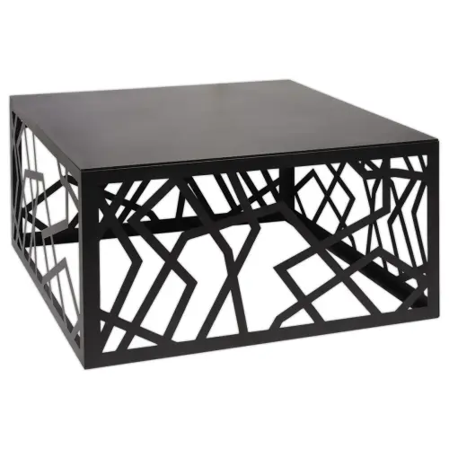 Table basse métal ajourée noir