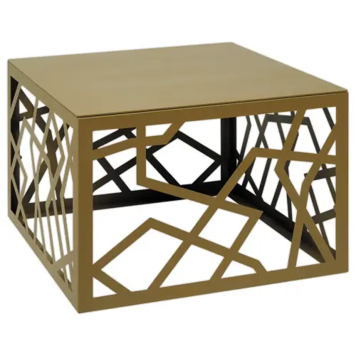 Table basse métal ajourée bronze