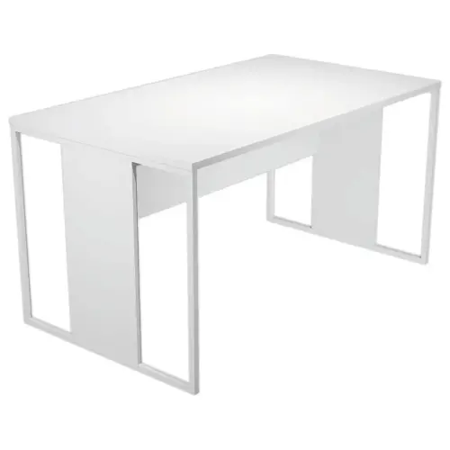 Bureau BELGRADE 160 x 80 blanc pieds blanc monté
