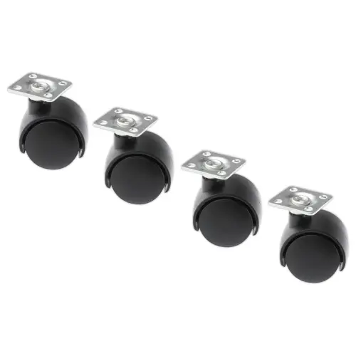 4 Roulettes noir pour les rangements à cases MAXICOLOR montées