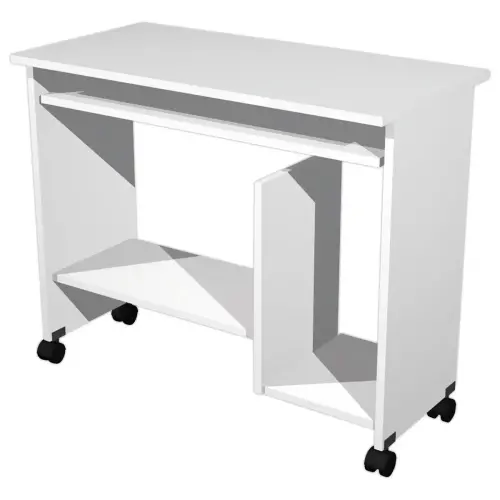 Bureau compact informatique blanc L 92x P 45 cm monté